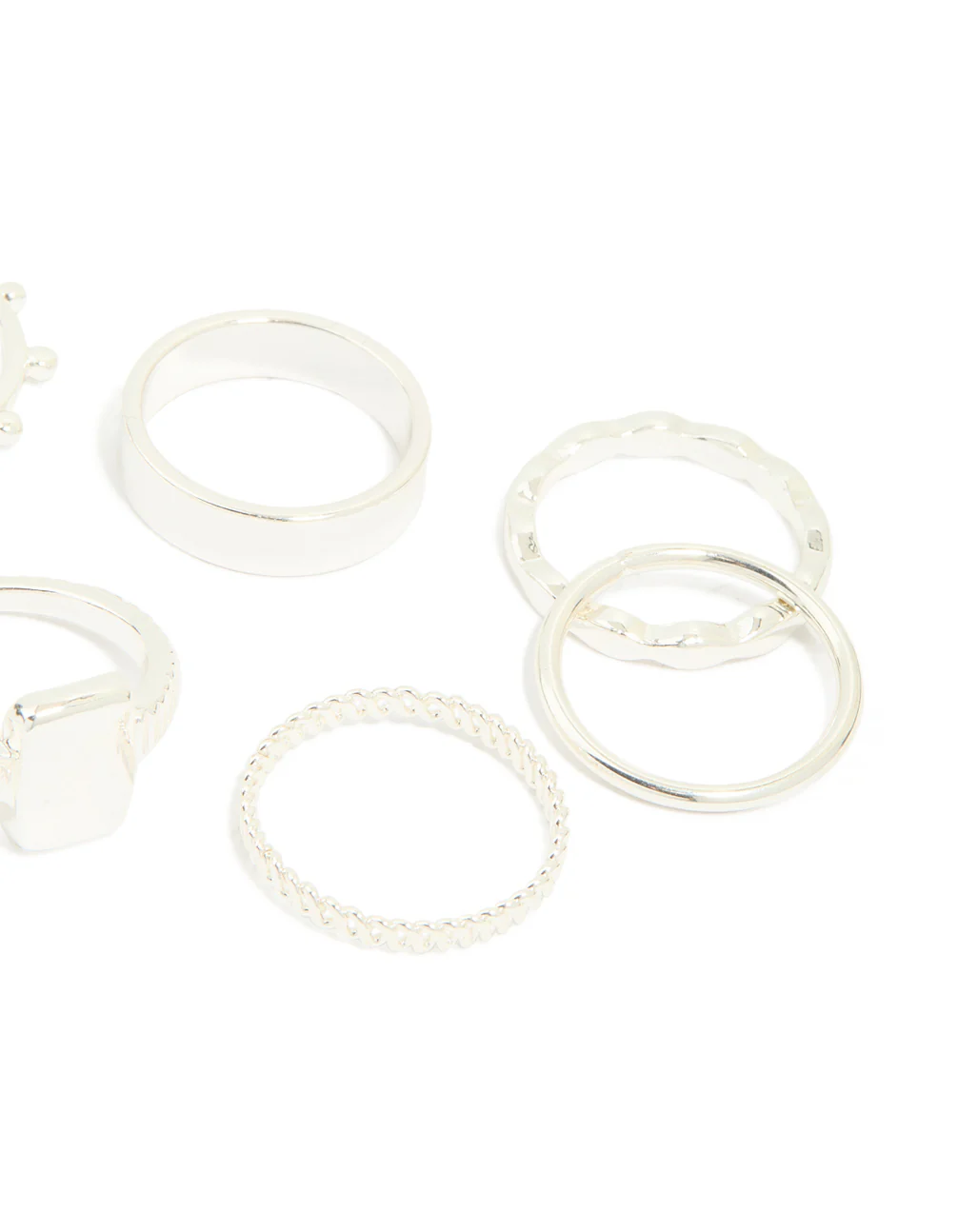 Silver Textured Signet Rings 10-Pack - Image 3