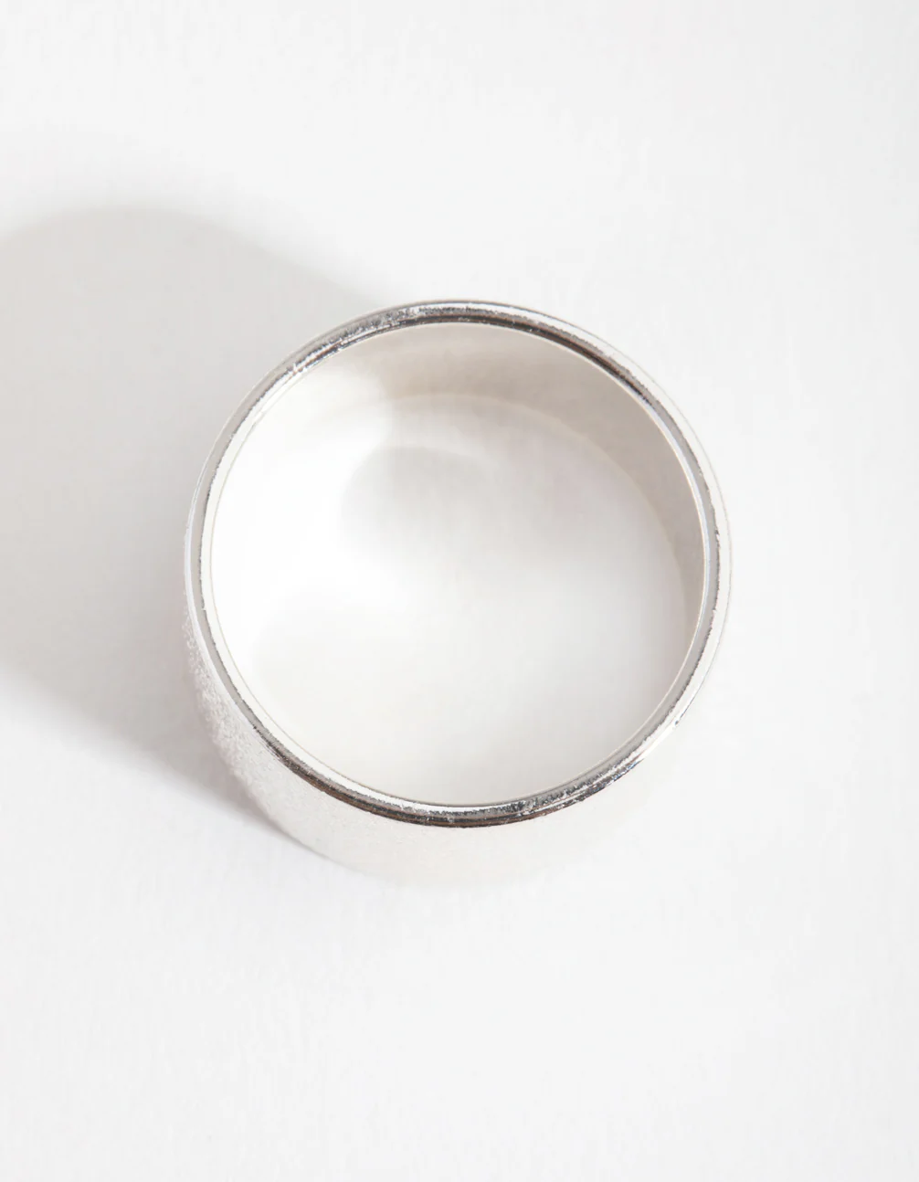 Silver Textured Wide Band Ring - Image 3