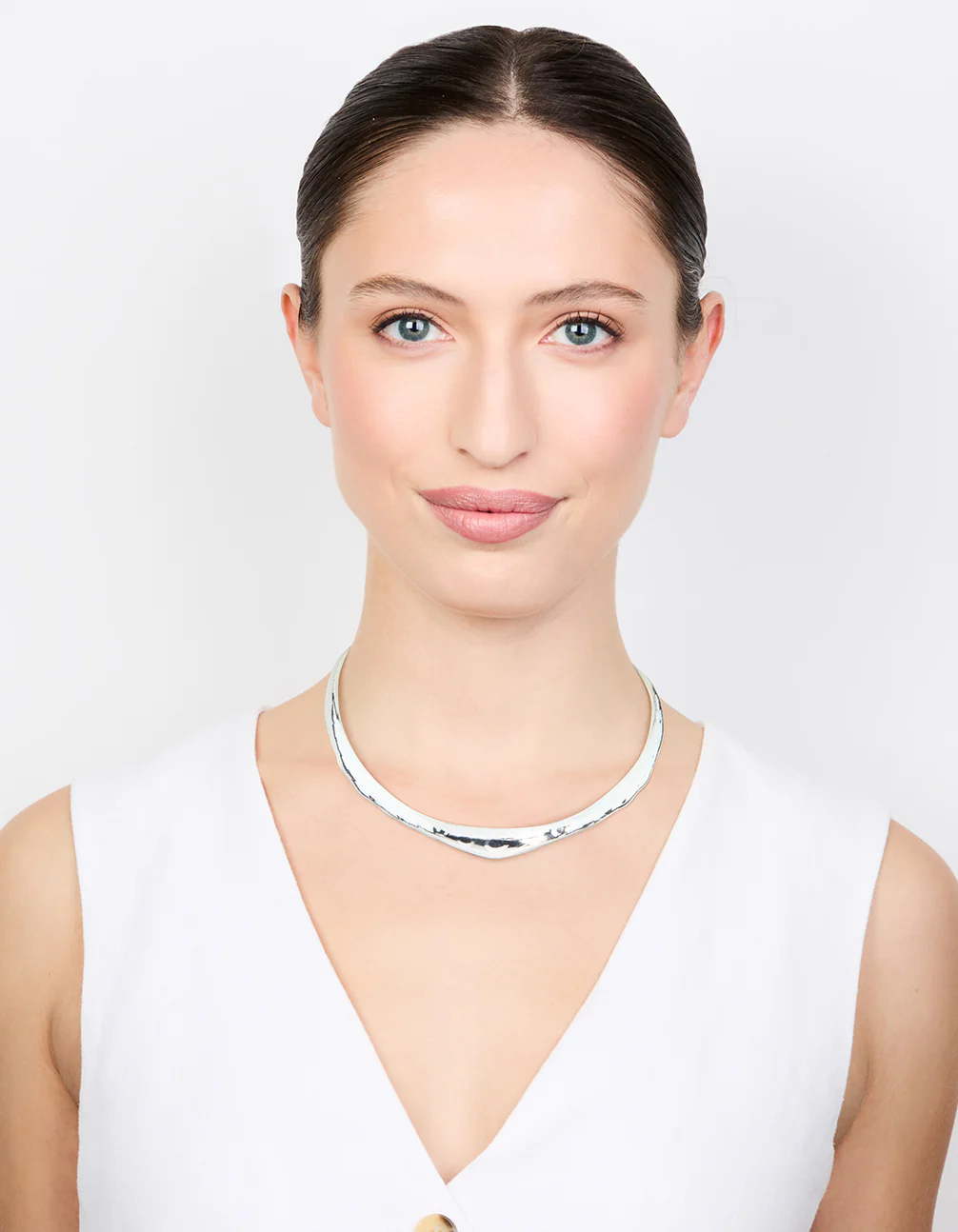 Silver Thin Choker Necklace - Image 3