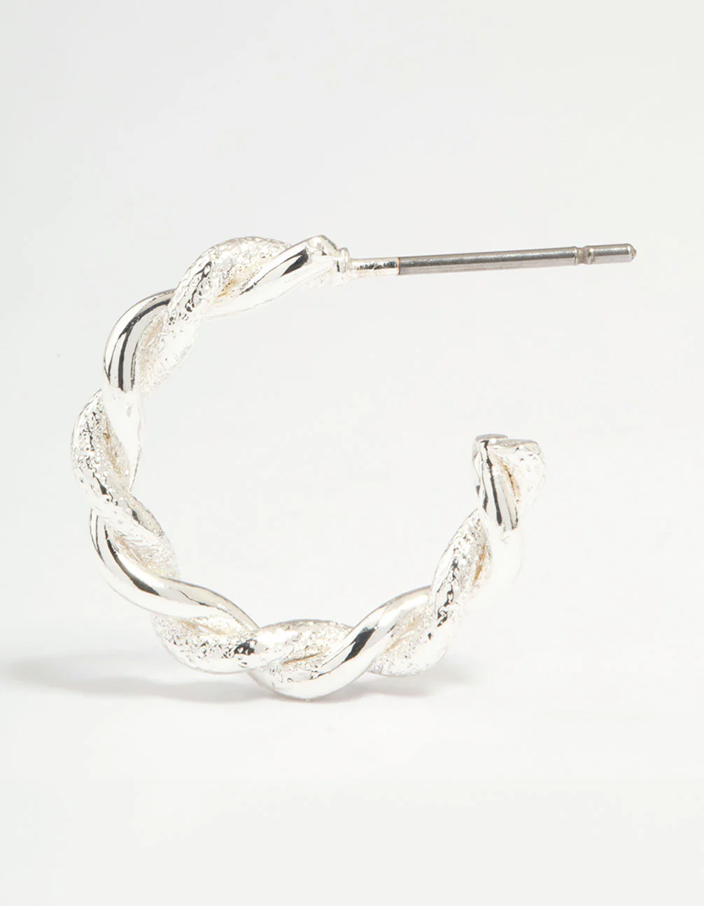 Silver Thin Twisted Hoop Earrings 2-Pack - Image 5