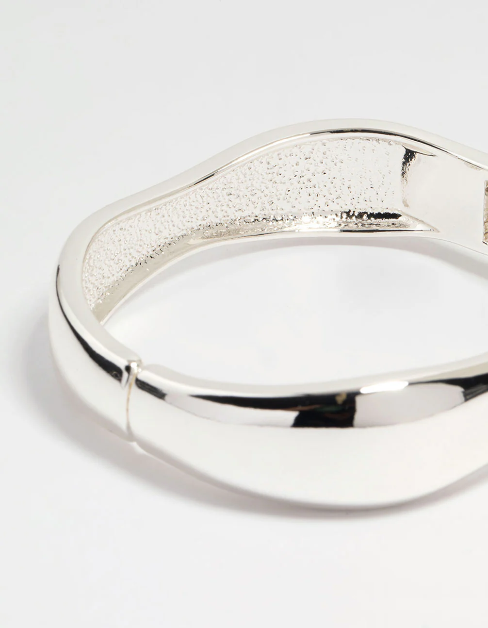 Silver Thin Wrist Hinged Bangle - Image 3
