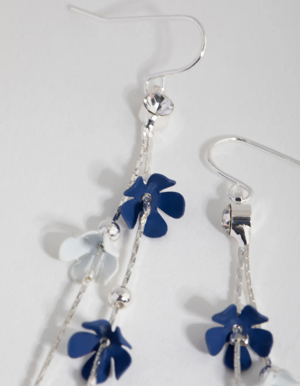 Silver Miniature Matte Flower Earrings - Image 2