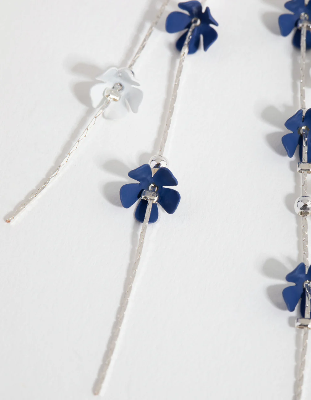 Silver Miniature Matte Flower Earrings - Image 3