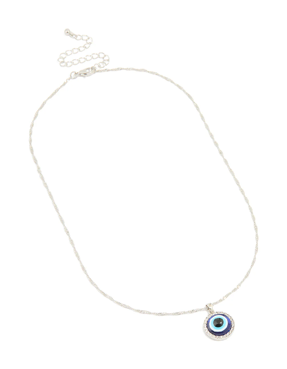 Silver Turkish Evil Eye Pendant Necklace - Image 2