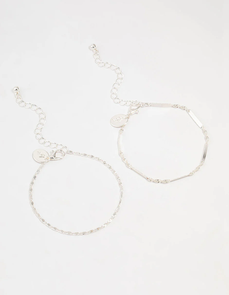 Silver Twist Tab Bracelets 2-Pack