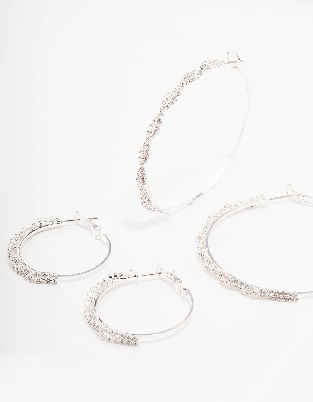 Silver Twisted Hoop Earring 3-Pack - Image 2