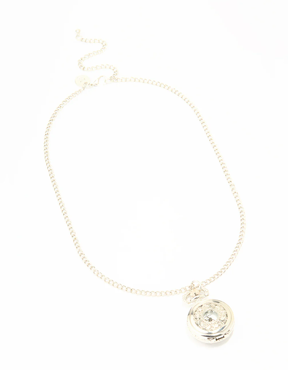 Silver Vintage Pocket Watch Necklace - Image 4