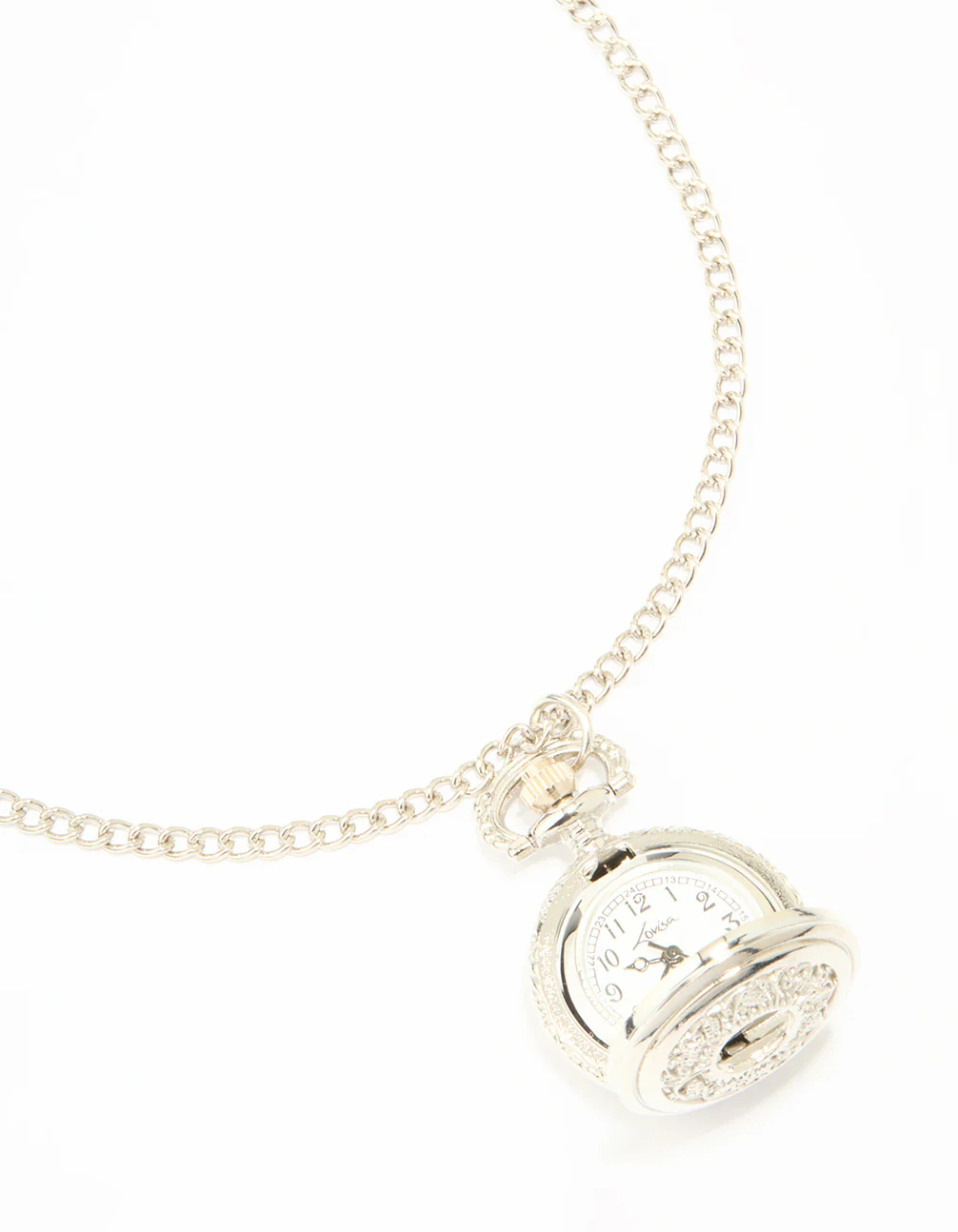 Silver Vintage Pocket Watch Necklace - Image 5