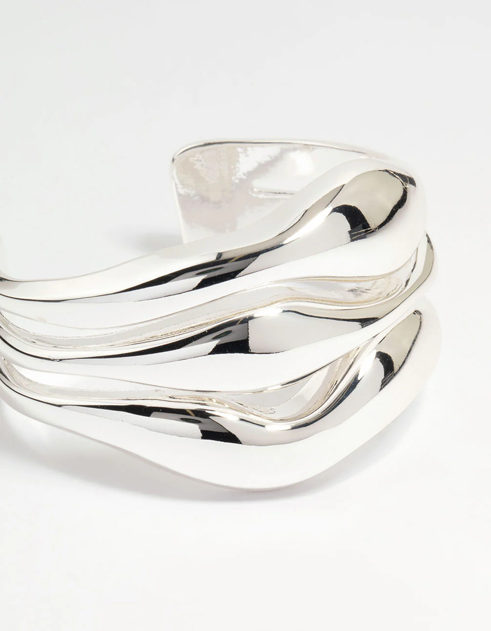 Silver Wave Triple Row Wrist Cuff - Image 2