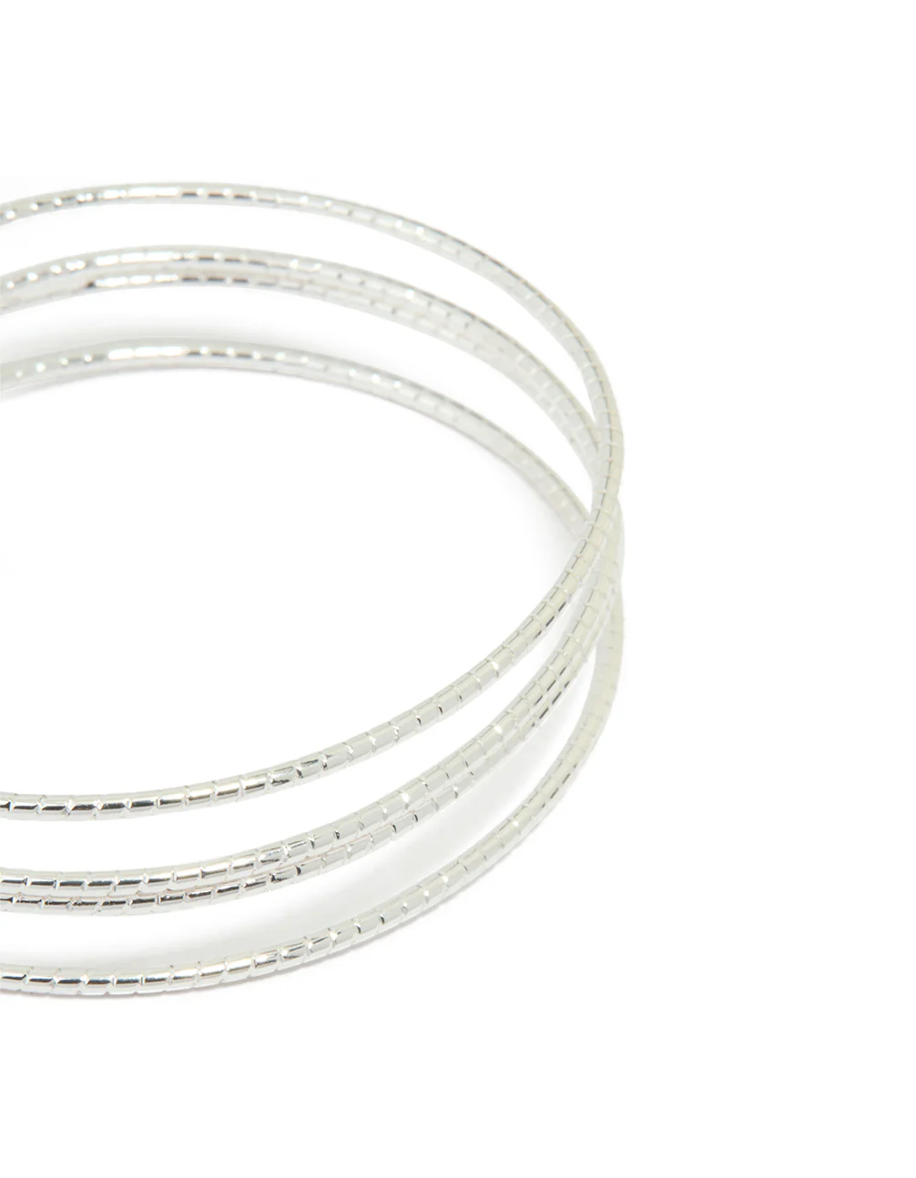 Silver Wire Textured Wire Wrist Cuff - Image 2