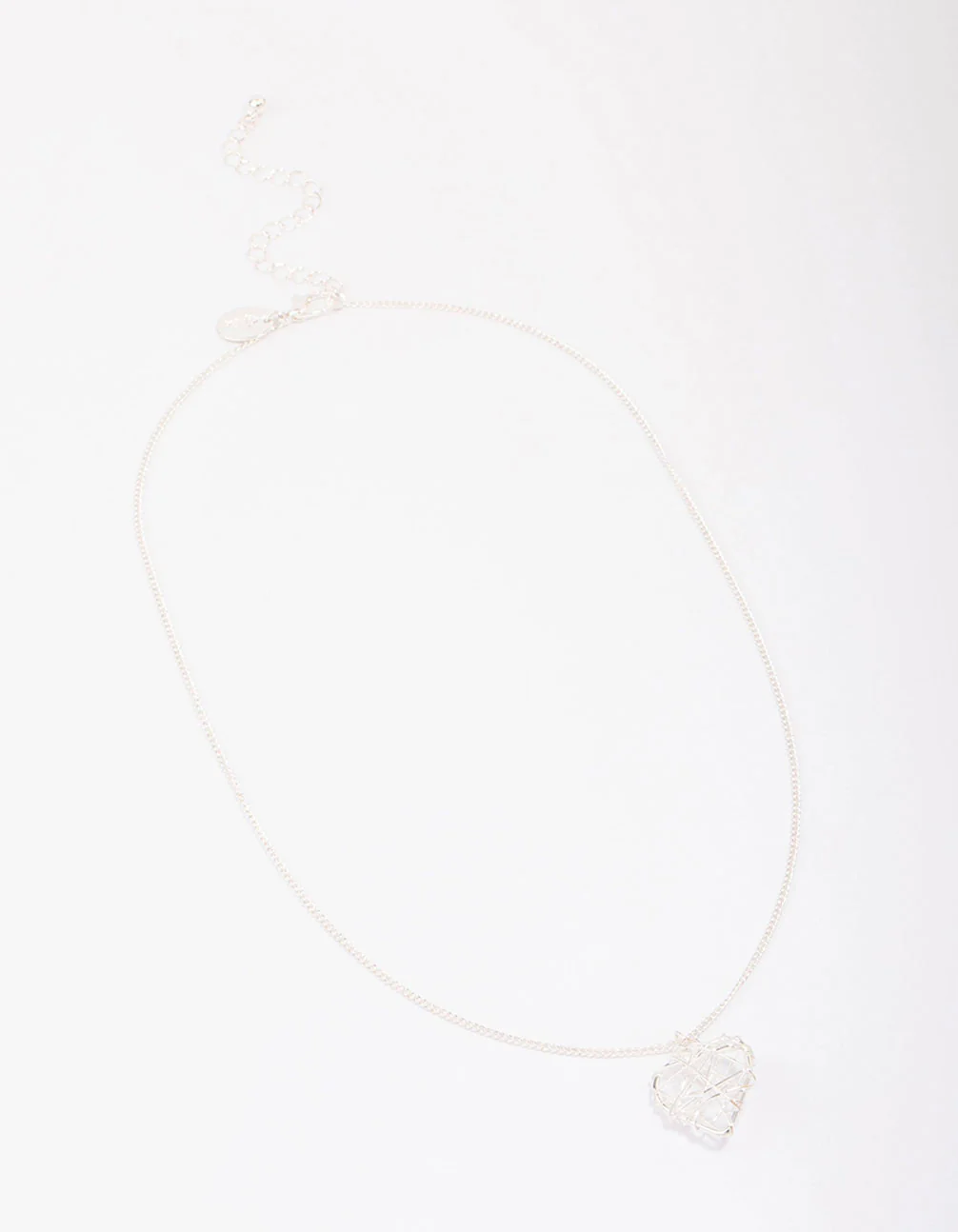 Silver Wrapped Heart Pendant Necklace - Image 2