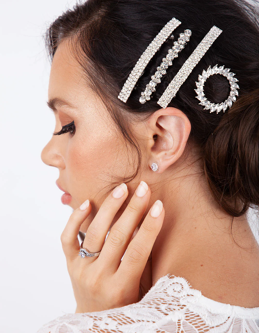 Silver Crystal Barrette Clip - Image 2