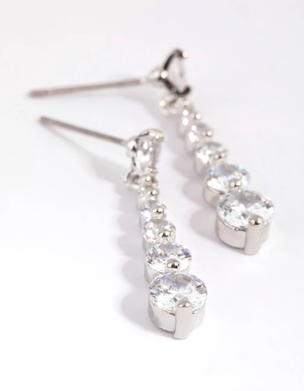Small Graduated Crystal Drop Earrings - Image 4
