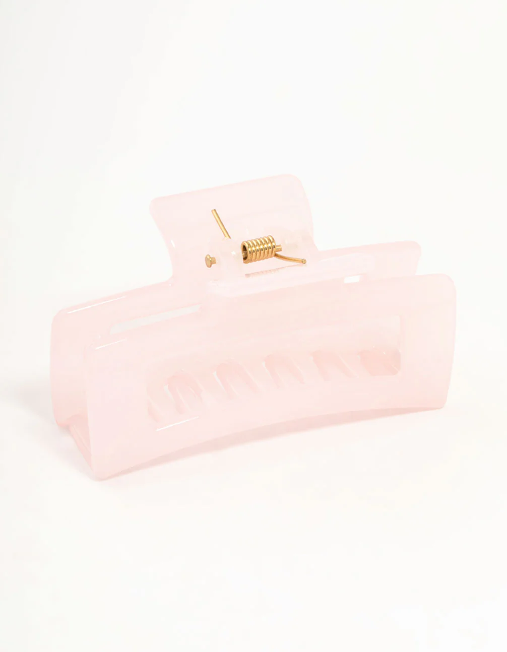 Small Shiny Pink Coated Claw Clip - Image 2
