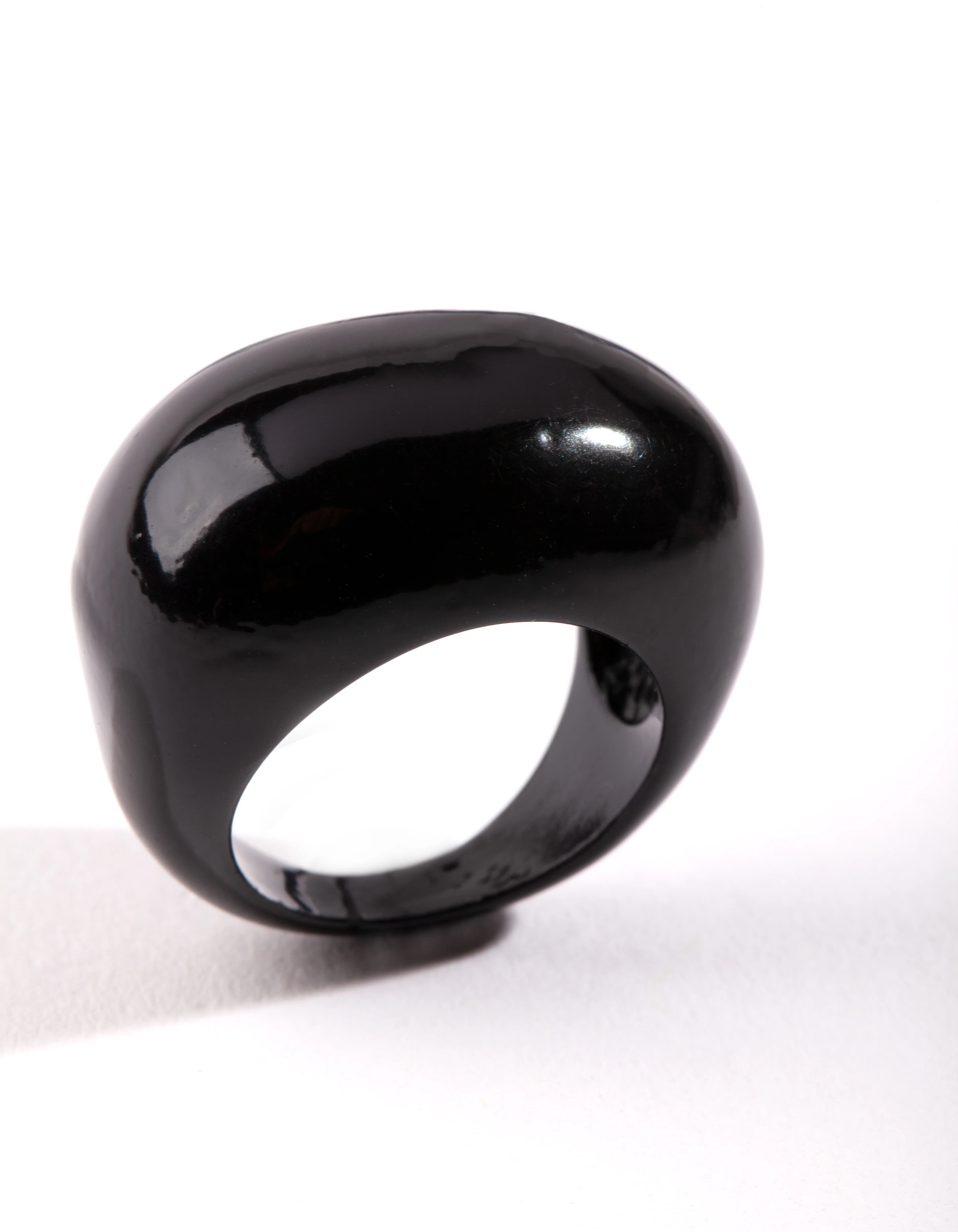 Black Smooth Oval Ring - Image 2