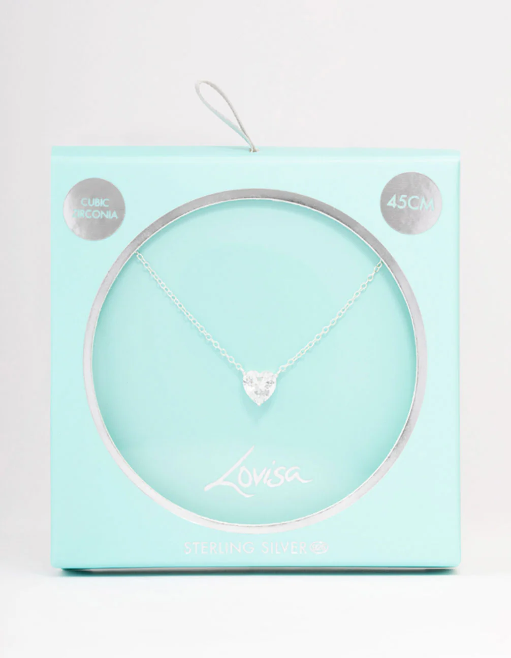 Sterling Silver Cubic Zirconia Heart Pendant Necklace - Image 2
