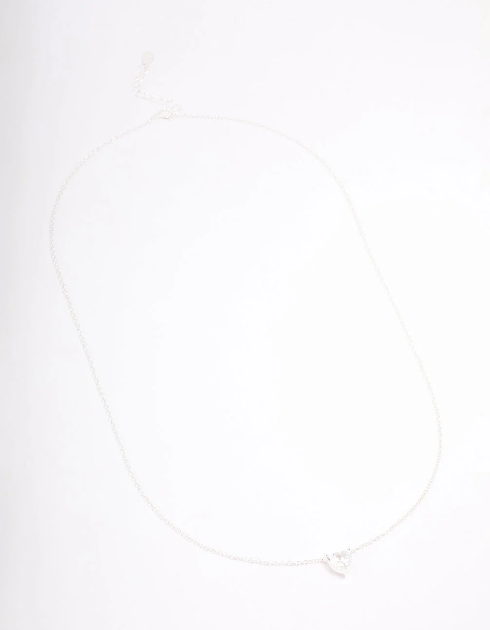 Sterling Silver Cubic Zirconia Heart Pendant Necklace - Image 3