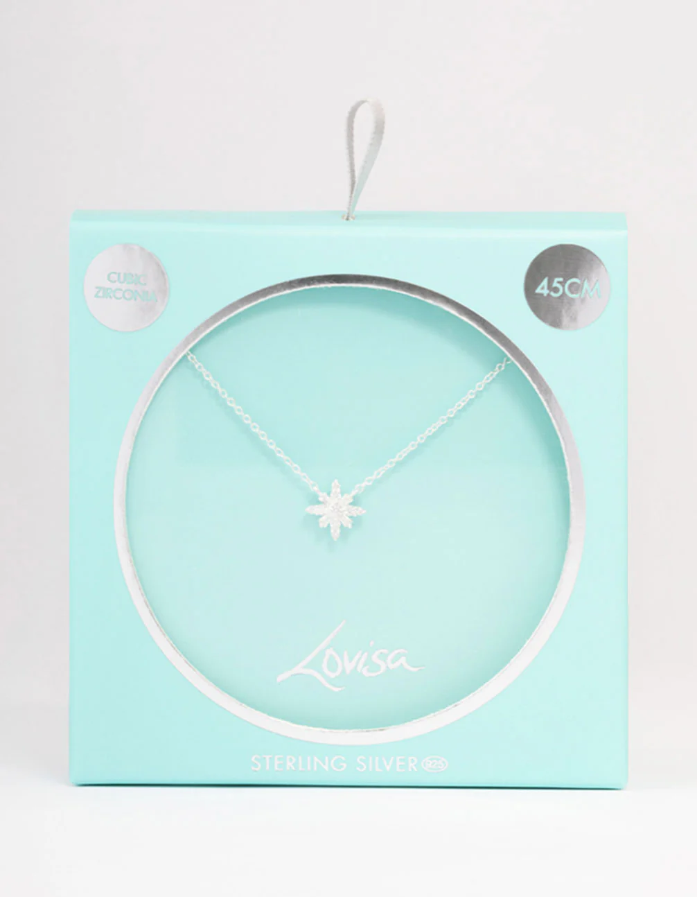 Sterling Silver Cubic Zirconia Starburst Pendant Necklace - Image 2