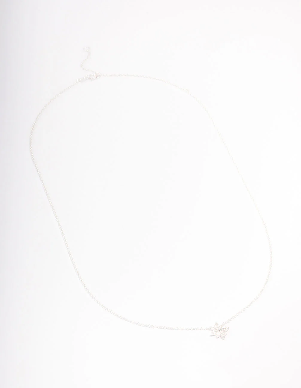 Sterling Silver Cubic Zirconia Starburst Pendant Necklace - Image 3