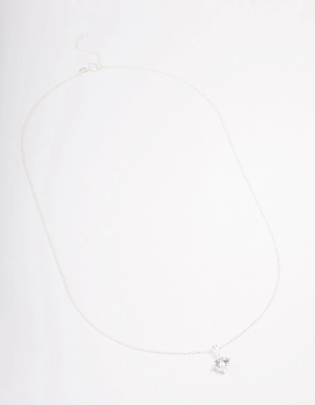 Sterling Silver Solitaire Pendant Necklace - Image 3