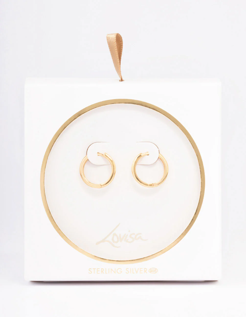 Gold Plated Sterling Silver Huggie Earrings 16mm - Image 2