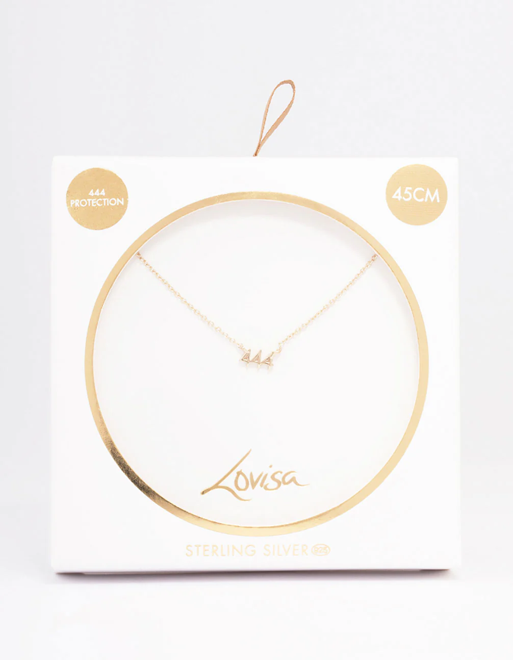 Gold Plated Sterling Silver 444 Angel Number Pendant Necklace - Image 2