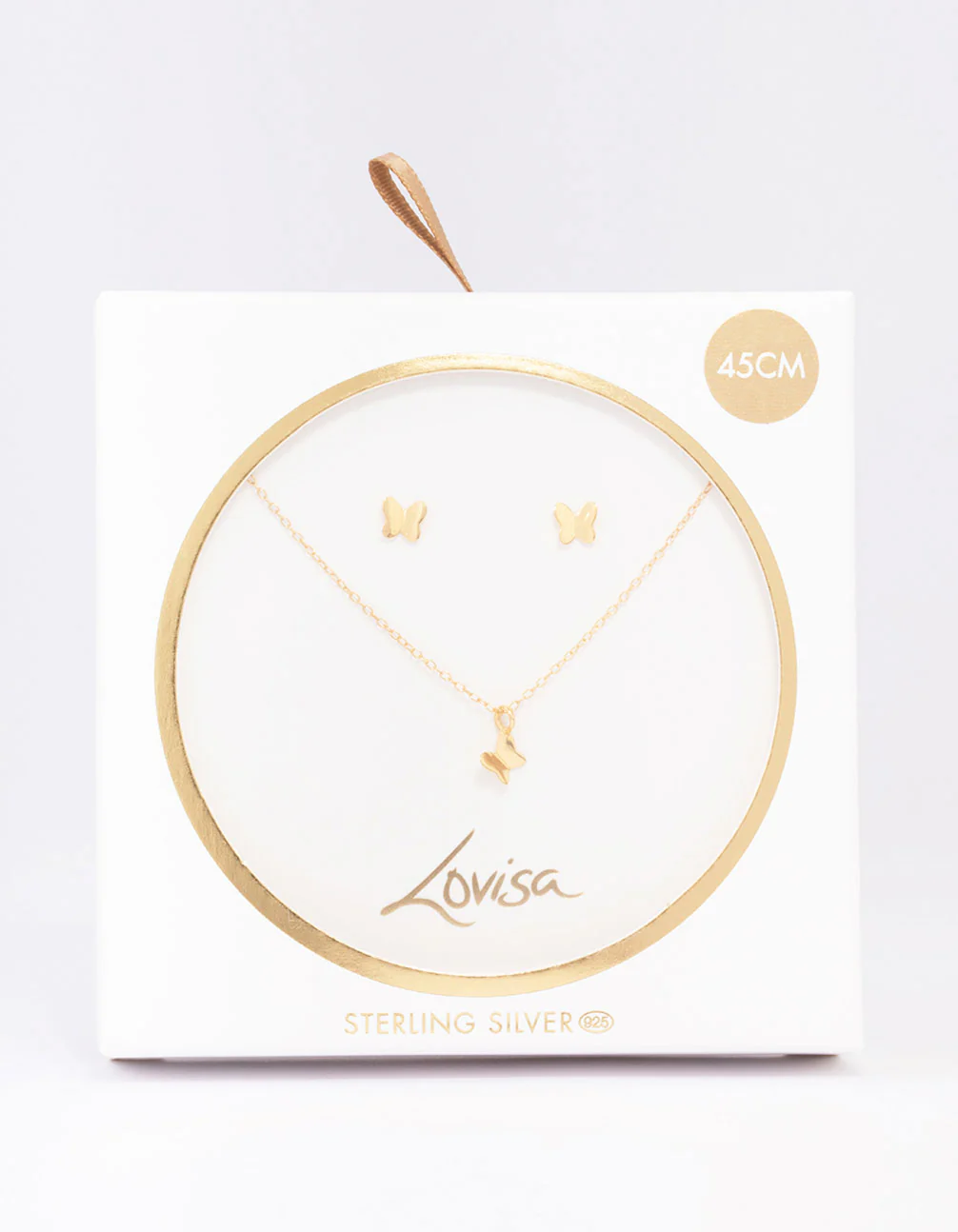 Gold Plated Sterling Silver Butterfly Jewellery Set - Image 2