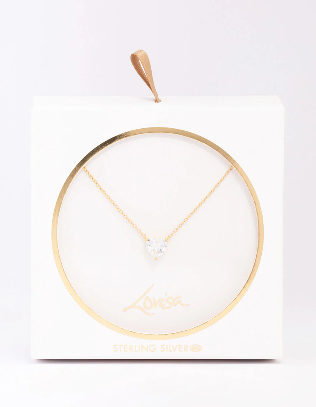 Gold Plated Sterling Silver Cubic Zirconia Heart Pendant Necklace - Image 2