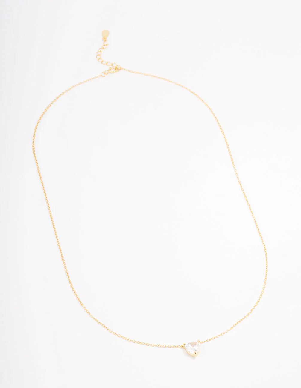 Gold Plated Sterling Silver Cubic Zirconia Heart Pendant Necklace - Image 3