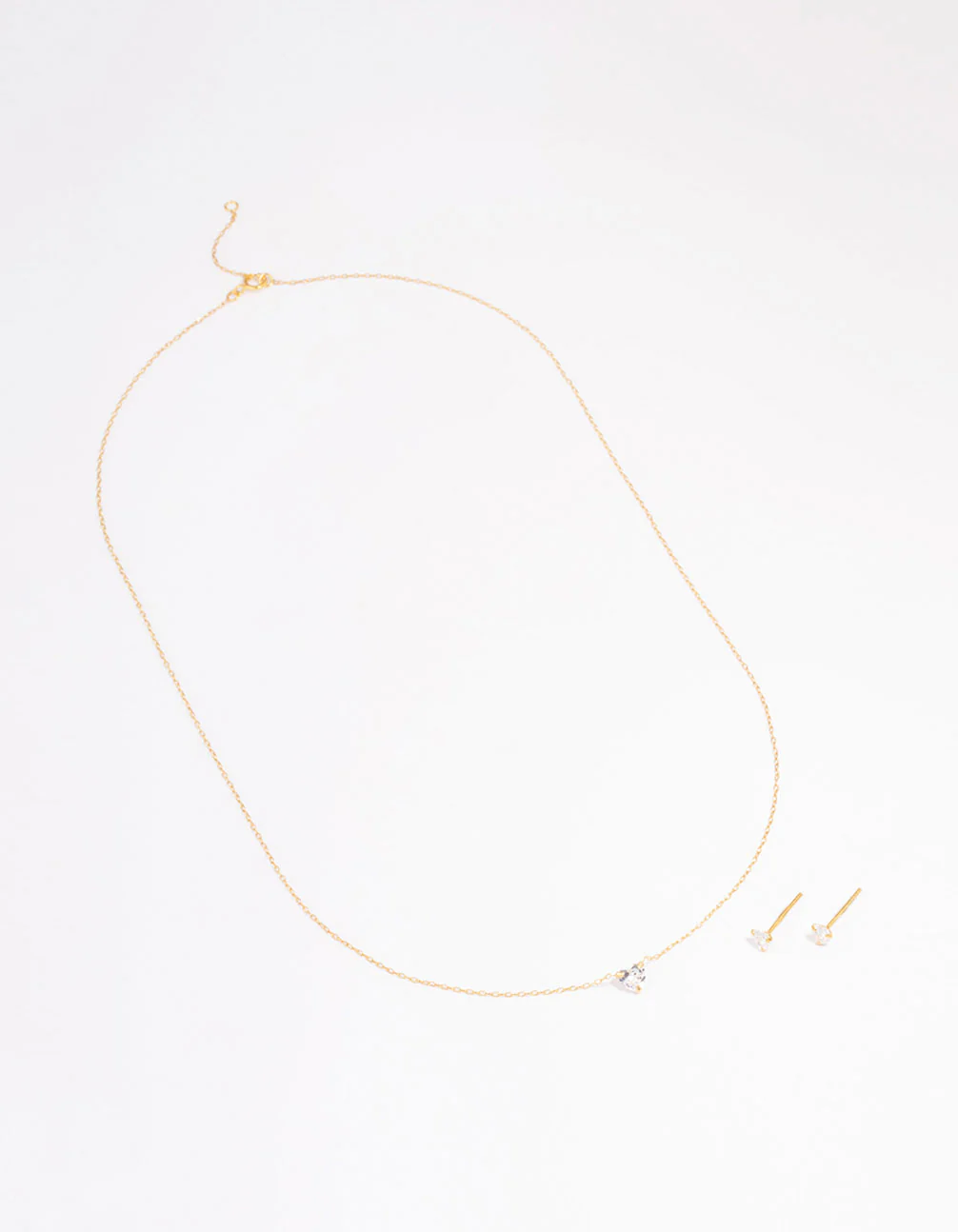 Gold Plated Sterling Silver Cubic Zirconia Heart Jewellery Set - Image 2