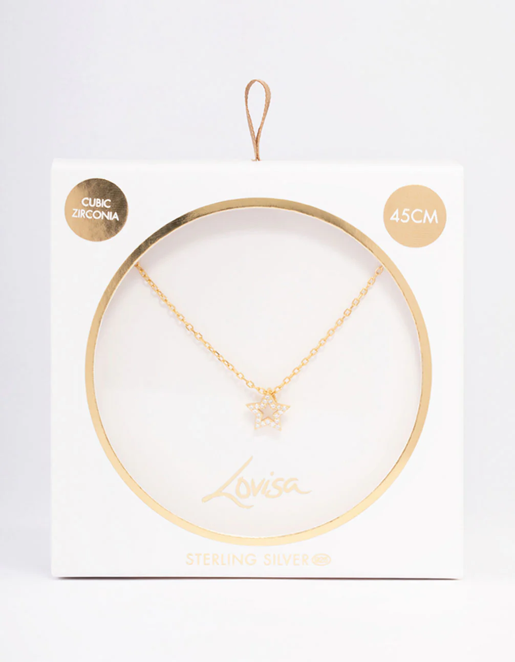 Gold Plated Sterling Silver Open Star Pendant Necklace - Image 2