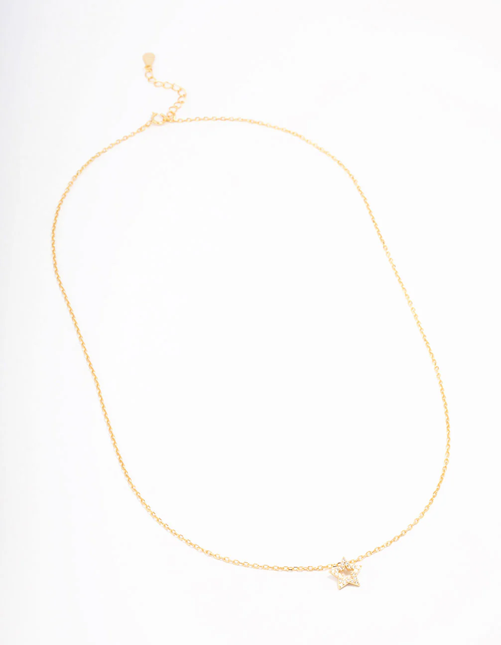 Gold Plated Sterling Silver Open Star Pendant Necklace - Image 3