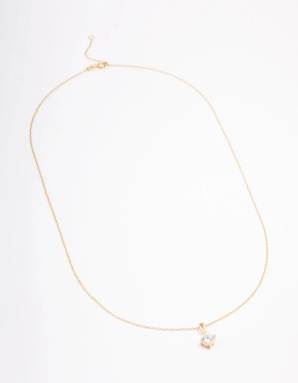 Gold Plated Sterling Silver Solitaire Pendant Necklace - Image 3