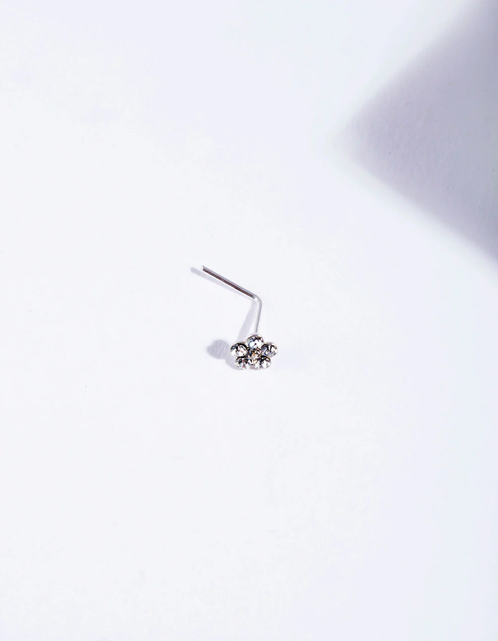 Sterling Silver Crystal Flower Nose Stud - Image 2