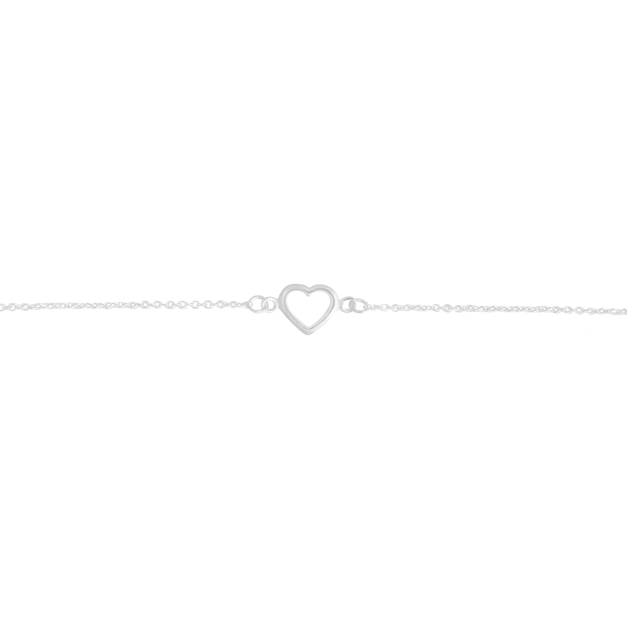 Sterling Silver Cut Out Fine Heart Bracelet - Image 2