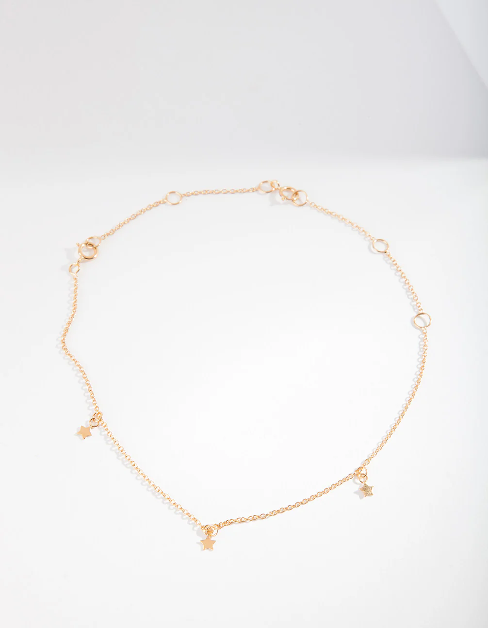 Gold Plated Sterling Silver Star Anklet Bracelet - Image 2