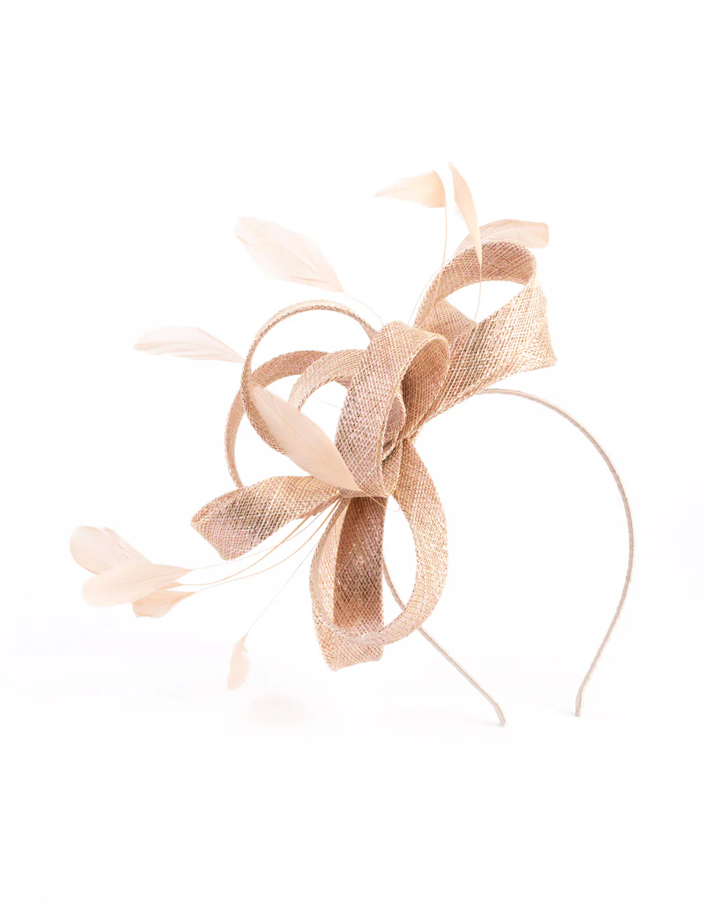 Sinamay Looped Bow Feather Fascinator - Image 3