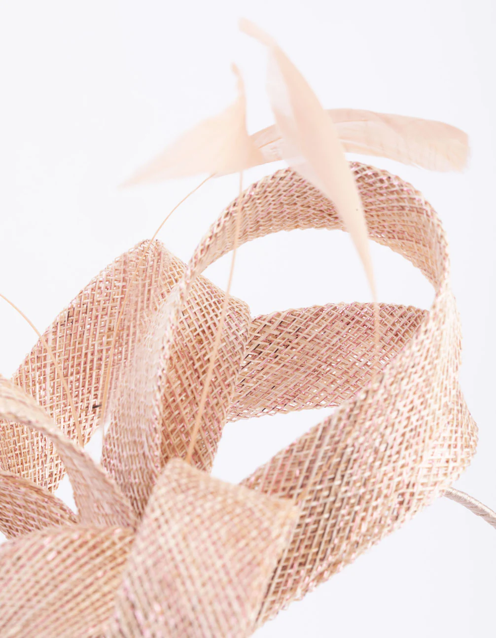 Sinamay Looped Bow Feather Fascinator - Image 4