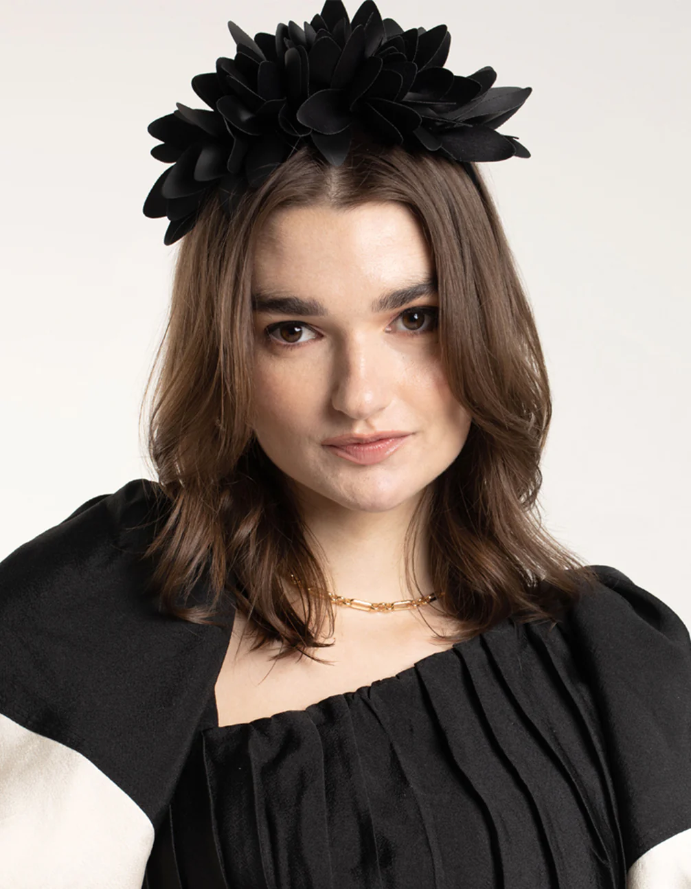 Black Petal Statement Headband - Image 5
