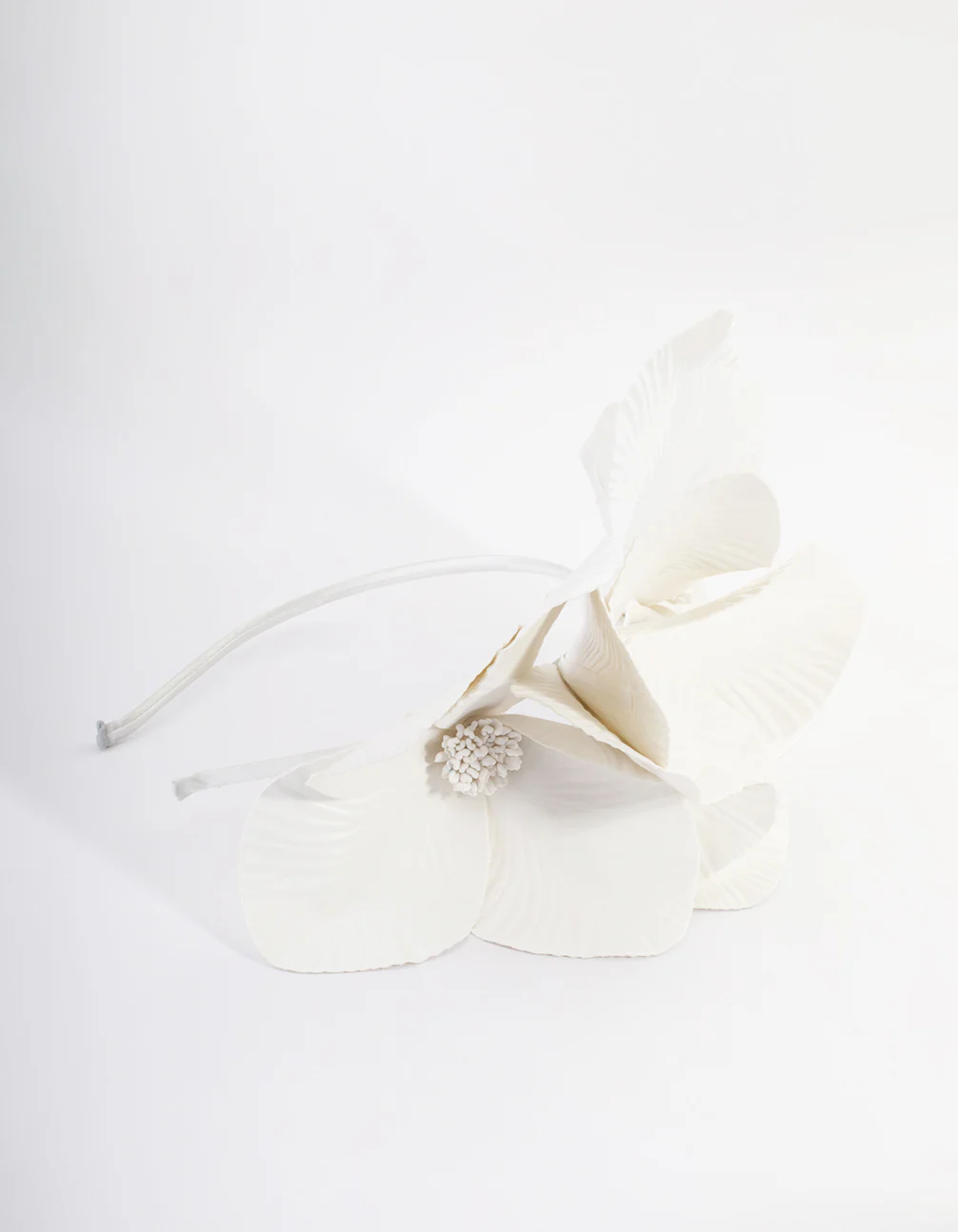White Faux Leather Petal Headband - Image 3