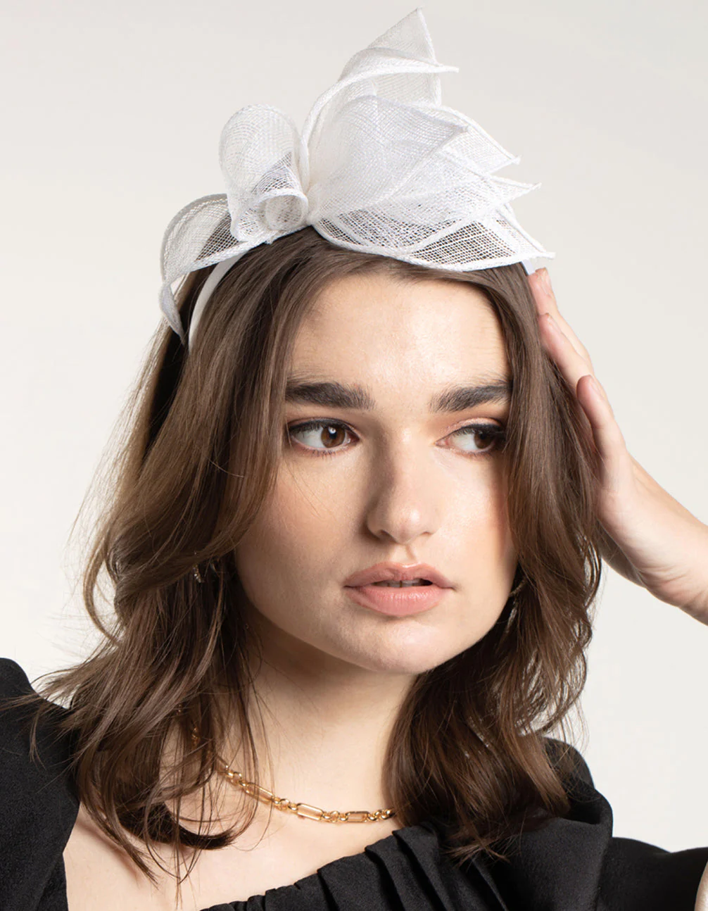 White Petal Sinamay Fascinator - Image 2
