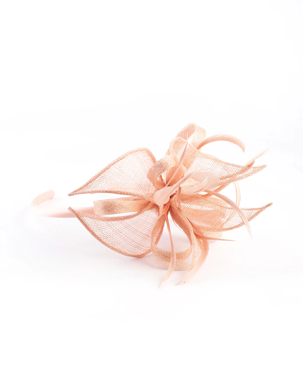 Blush Petal Looped Mesh Sinamay Fascinator - Image 4