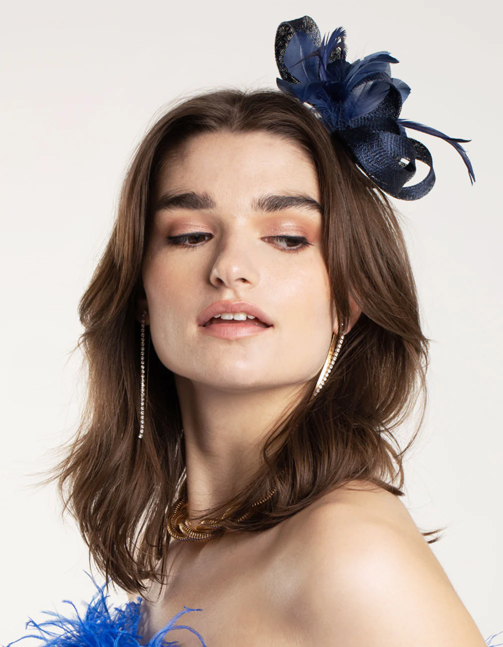 Navy Sinamay Ribbon Box Clip - Image 2