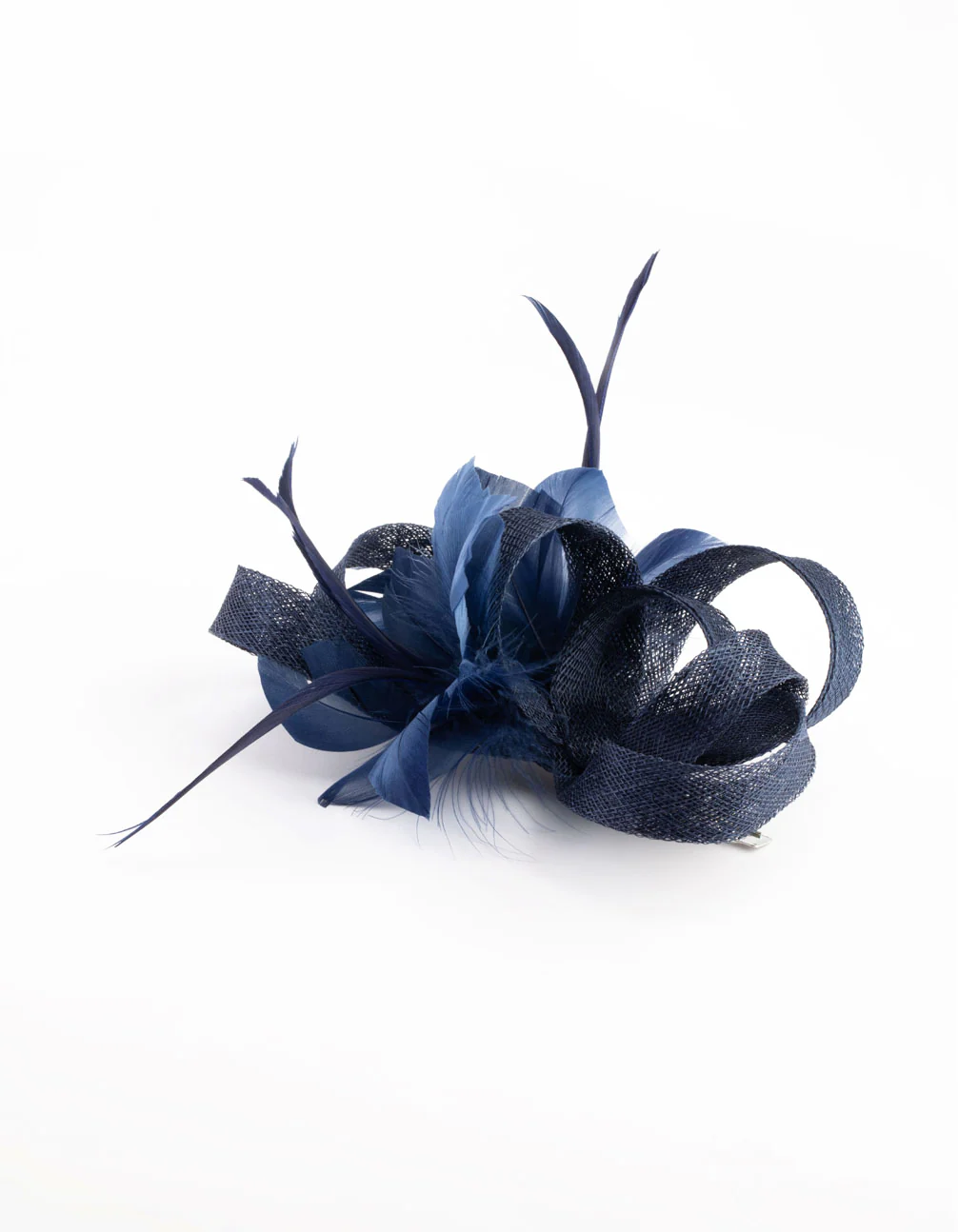 Navy Sinamay Ribbon Box Clip - Image 3