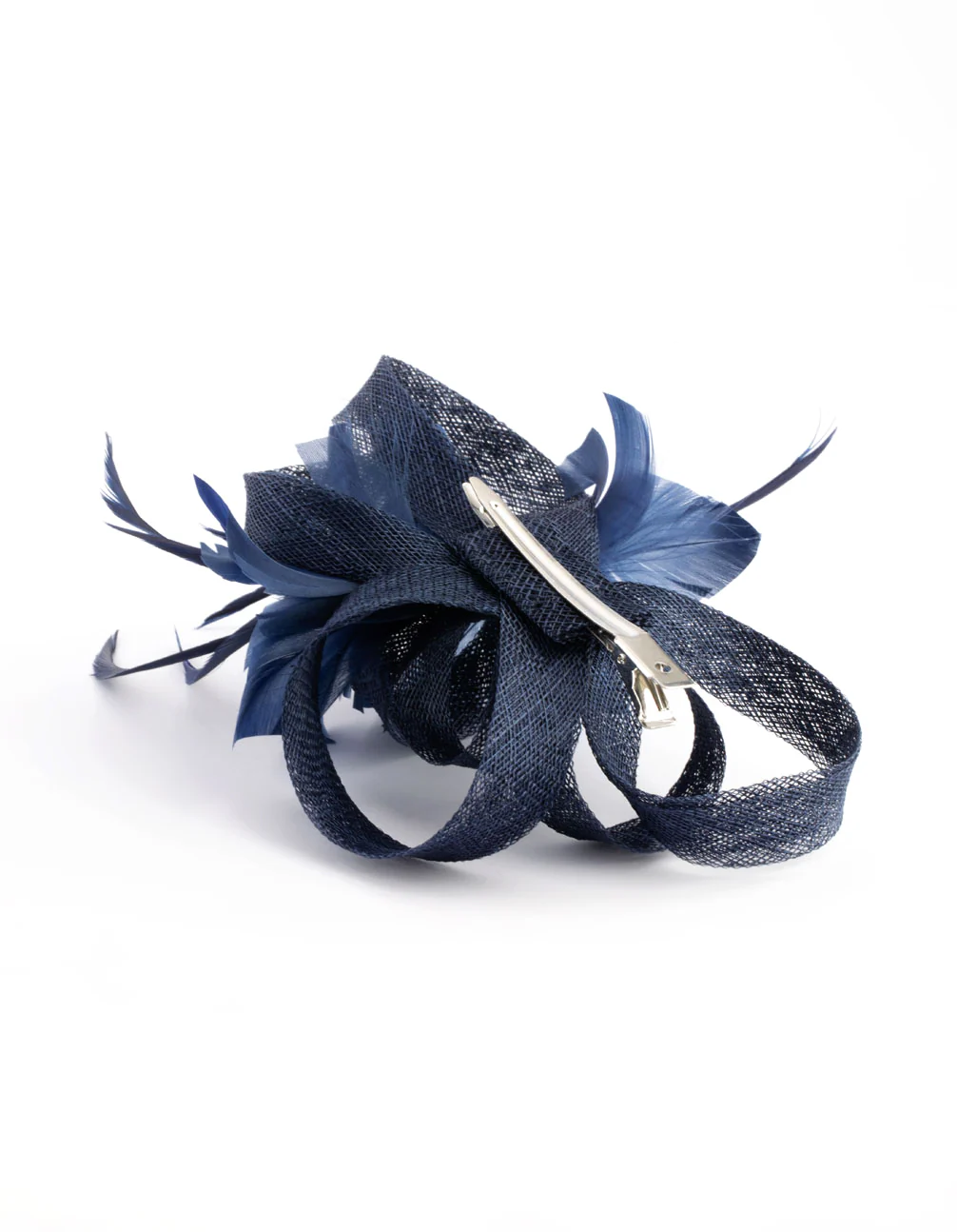 Navy Sinamay Ribbon Box Clip - Image 4