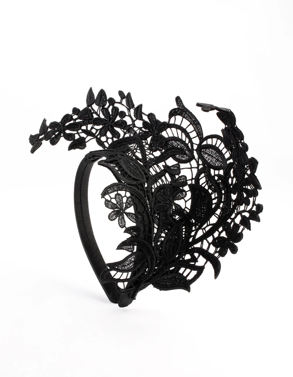 Black Lace Sculptured Fascinator - Image 3