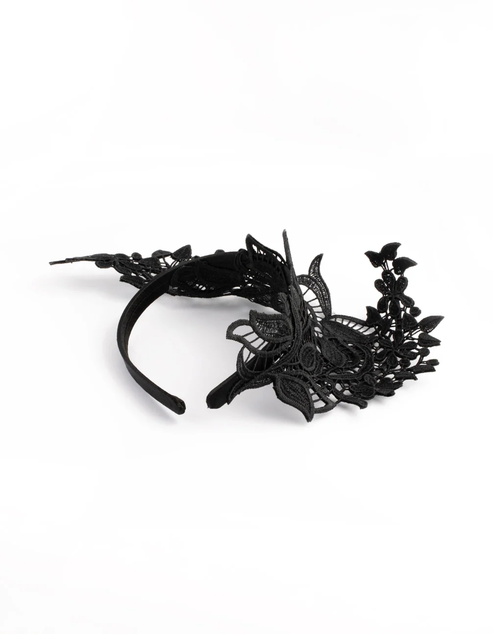 Black Lace Sculptured Fascinator - Image 4
