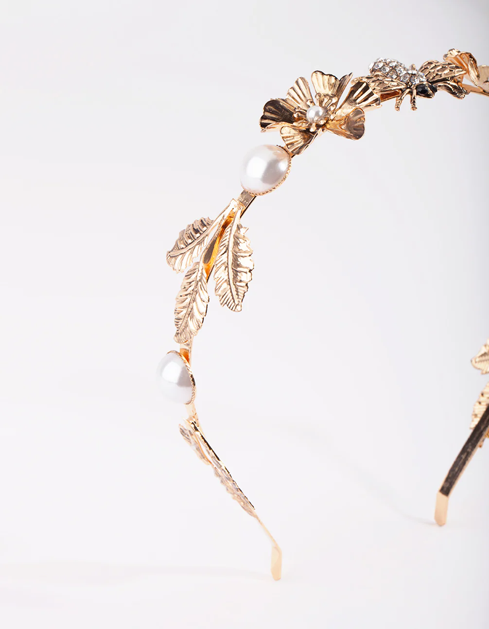 Antique Gold Bee & Flower Alice Band - Image 2