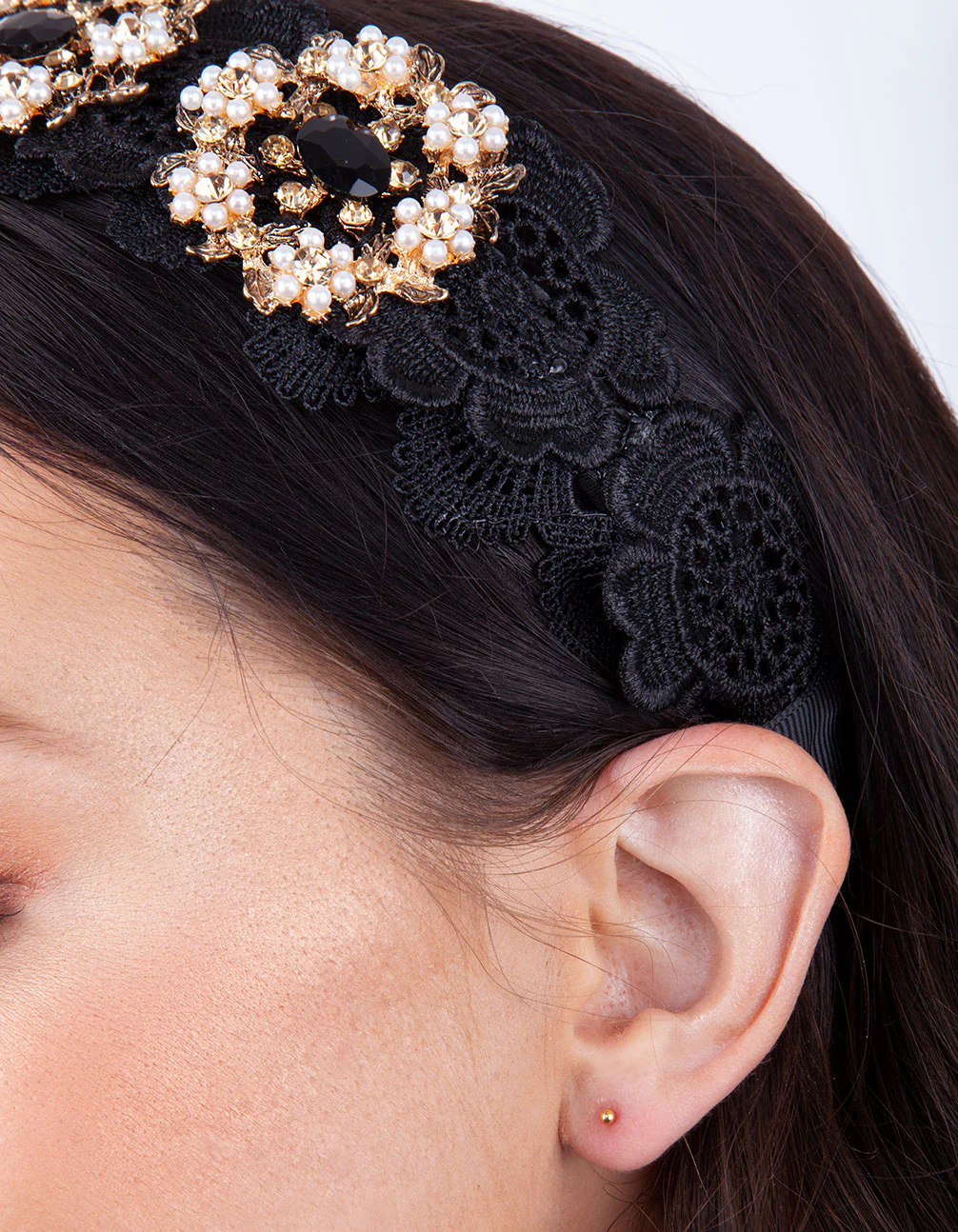 SR FB BLK LACE FLWR BEAD HB - Image 3