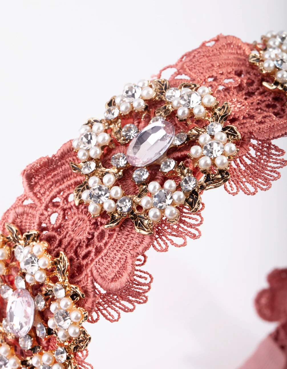 Flower & Embellished Lace Alice Band - Image 3